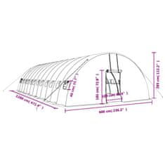 Vidaxl Skleník s ocelovým rámem bílý 72 m² 12 x 6 x 2,85 m