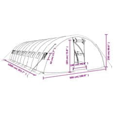 Vidaxl Skleník s ocelovým rámem bílý 50 m² 10 x 5 x 2,3 m