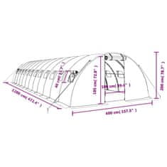 Vidaxl Skleník s ocelovým rámem bílý 48 m² 12 x 4 x 2 m