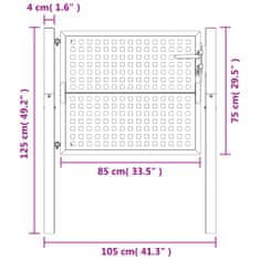 Vidaxl Zahradní branka antracitová 105 x 125 cm ocel