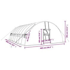 Vidaxl Skleník s ocelovým rámem bílý 48 m² 8 x 6 x 2,85 m