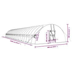 Vidaxl Skleník s ocelovým rámem zelený 144 m² 24 x 6 x 2,85 m