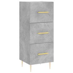 Greatstore Skříň highboard betonově šedá 34,5x34x180 cm kompozitní dřevo