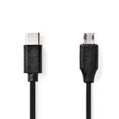 Nedis propojovací kabel zástrčka USB C - zástrčka USB micro B, 1 m (CCGL60750BK10)