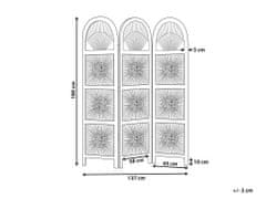 Beliani 3dílný skládací ratanový paraván 137 x 180 cm přírodní POMEZIA