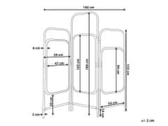 Beliani 3dílný skládací ratanový paraván 166 x 180 cm přírodní CARPI