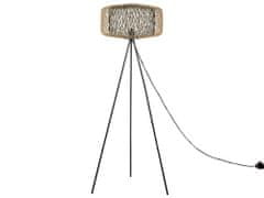 Beliani Bambusová stojací lampa světlé dřevo/černá JAVARI
