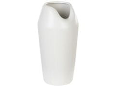 Beliani Dekorativní kameninová váza 33 cm bílá APAMEA