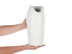 Beliani Dekorativní kameninová váza 33 cm bílá APAMEA