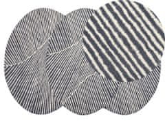 Beliani Oválný vlněný koberec 140 x 200 cm bílý/grafitově šedý ZABOL