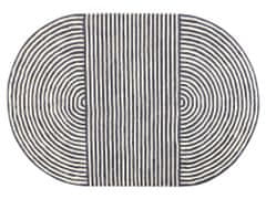 Beliani Dětský bavlněný koberec 140 x 200 cm bílý/grafitově šedý KWETA