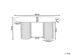 Beliani Oválný jídelní stůl 180 x 100 cm světlé dřevo SHERIDAN