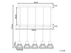 Beliani Závěsná lampa s 5 stínidly světlé dřevo VARADA