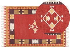 Beliani Bavlněný kelimový koberec 140 x 200 cm vícebarevný PARAKAR