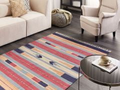 Beliani Bavlněný kelimový koberec 140 x 200 cm vícebarevný GANDZAK