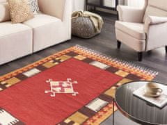 Beliani Bavlněný kelimový koberec 140 x 200 cm vícebarevný PARAKAR
