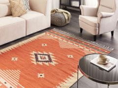 Beliani Bavlněný kelimový koberec 160 x 230 cm oranžový GAVAR