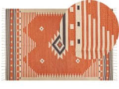 Beliani Bavlněný kelimový koberec 200 x 300 cm oranžový GAVAR
