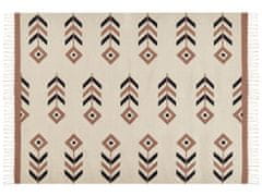 Beliani Bavlněný kelimový koberec 200 x 300 cm béžový/černý NIAVAN
