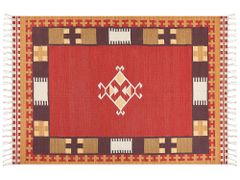 Beliani Bavlněný kelimový koberec 160 x 230 cm vícebarevný PARAKAR