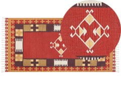 Beliani Bavlněný kelimový koberec 80 x 150 cm vícebarevný PARAKAR