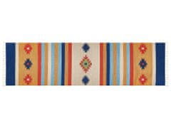 Beliani Bavlněný kelimový koberec 80 x 300 cm vícebarevný TARONIK