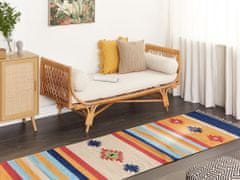Beliani Bavlněný kelimový koberec 80 x 300 cm vícebarevný TARONIK