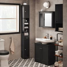 SoBuy SoBuy BZR34-SCH Koupelnová vysoká skříňka Koupelnová polička Koupelnový nábytek Černá 20x180x20cm