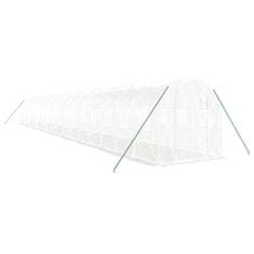 Greatstore Skleník s ocelovým rámem bílý 36 m² 18 x 2 x 2 m