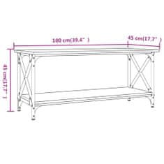 Vidaxl Konferenční stolek dub sonoma 100x45x45 cm kompozit a železo