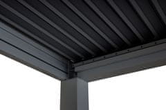 MCW Pergola L46, zahradní pavilon z lamelového roštu, hliníkový rám 10 cm, okap proti dešti, 3x3 m ~ antracitová barva