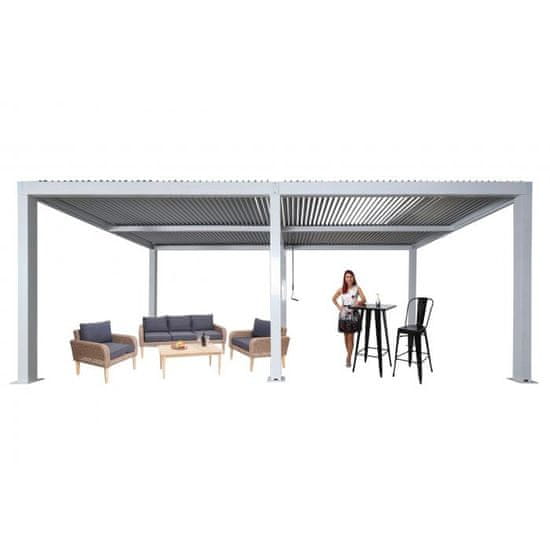 MCW Pergola L46, zahradní pavilon z lamelového roštu, 11cm hliníkový rám, dešťový žlab, 3x6m