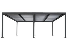 MCW Hliníková pergola L41, lamelové zastřešení terasy, robustní 8cm kovový rám 3x6m ~ antracitová barva