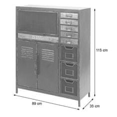 MCW Lékárenská komoda F32, zásuvková skříňka, průmyslový design 115x89x35cm