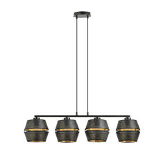 shumee Závěsná lampa MALIA 4 BLACK/GOLD 1185/4 černá se stínidlem zlatý střed