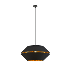 shumee Závěsná lampa PIANO1 BLACK/GOLD 1183/1 černá se stínidlem zlatý střed