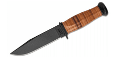 KA-BAR® KB-2225 MARK 1 taktický nůž 12,8 cm, černá, kůže, kožené pouzdro