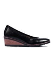 Amiatex Trendy dámské černé lodičky na klínku + Ponožky Gatta Calzino Strech, černé, 37