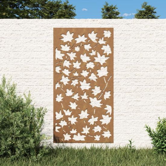 shumee vidaXL zahradní nástěnná dekorace 105x55 cm Corten Steel Maple