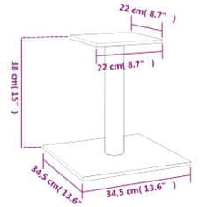 Vidaxl Škrabadlo pro kočky s plošinou tmavě šedé 38 cm