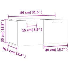 Vidaxl Nástěnná skříňka bílá s vysokým leskem 80x36,5x35 cm kompozit