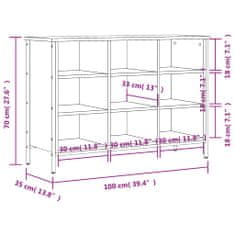 Vidaxl Botník hnědý dub 100 x 35 x 70 cm kompozitní dřevo