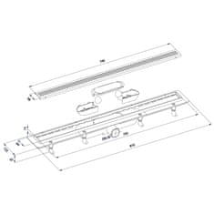POLYSAN INDY podlahový žlab s nerezovým roštem, L-810, DN50 73651 - Polysan