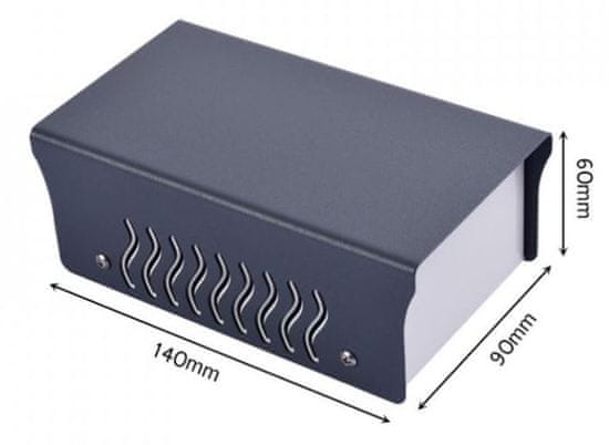 HADEX Krabička plechová dvoudílná, 90x140x60mm, šedá/bílá