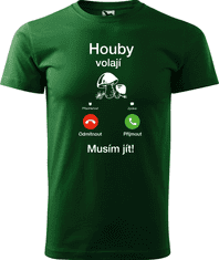 Hobbytriko Tričko pro houbaře - Houby volají Barva: Lahvově zelená (06), Velikost: S