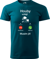 Hobbytriko Tričko pro houbaře - Houby volají Barva: Lahvově zelená (06), Velikost: S