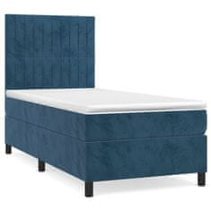 Vidaxl Box spring postel s matrací tmavě modrá 80 x 200 cm samet