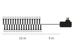 LAALU.cz Vánoční světelný řetěz STUDENÁ BÍLÁ 12 m