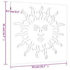Vidaxl Zahradní nástěnná dekorace 55 x 55 cm cortenová ocel Slunce