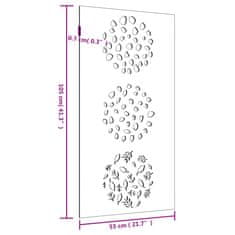 Vidaxl Zahradní nástěnná dekorace 105 x 55 cm cortenová ocel List